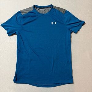 UNDER ARMOUR HEATGEAR REFLECTIVE LOGO MESH BACK JERSEY TEE RUN T SHIRT